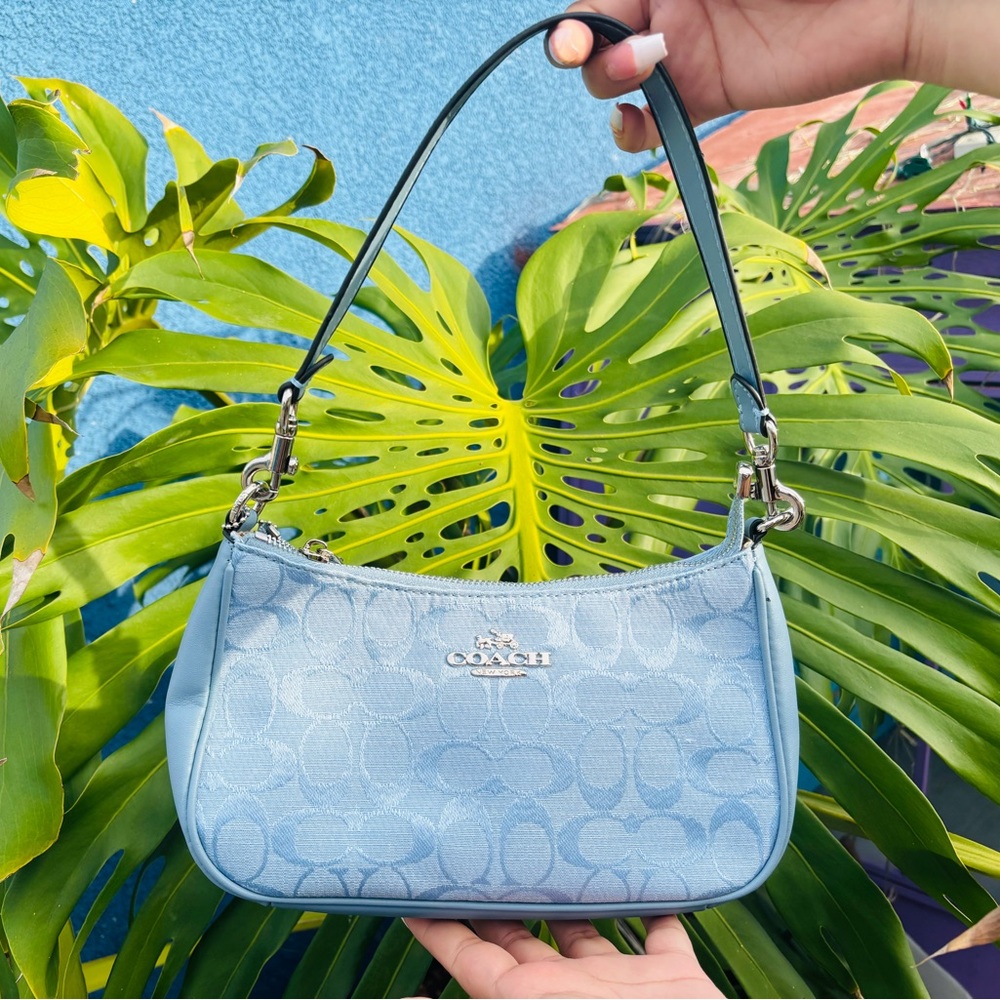 Coach Sky Blue Signature Shoulder Bag